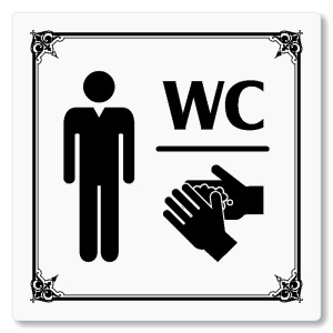 WC muži, 148x148mm, bílá, Nebraska